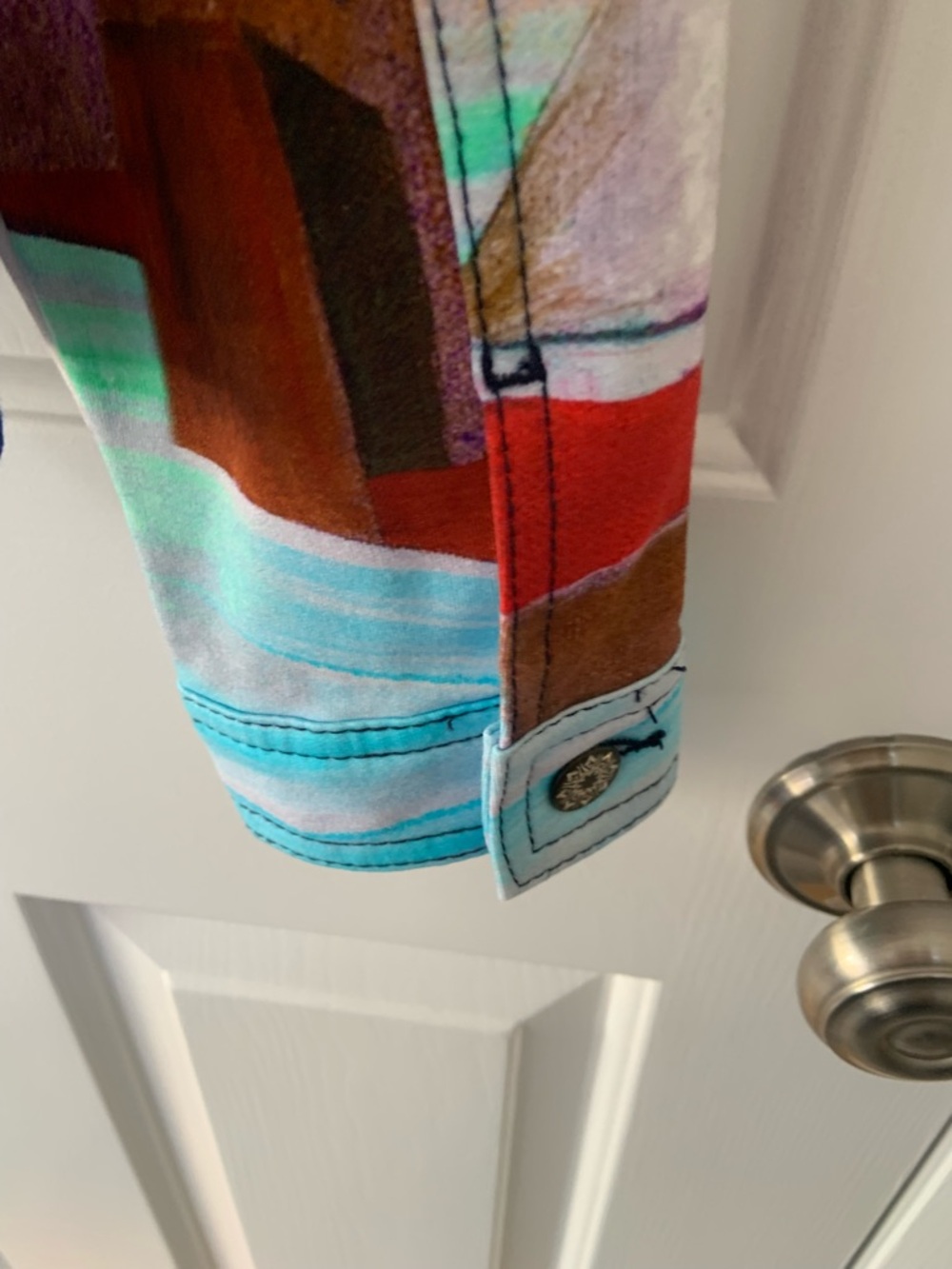 Abstract Multi-Color Print Women's Jacket - Picture 5 of 5